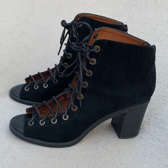 Jeffrey Campbell Cors Black Suede Ankle Booties Sz8 - Picture 2 of 15